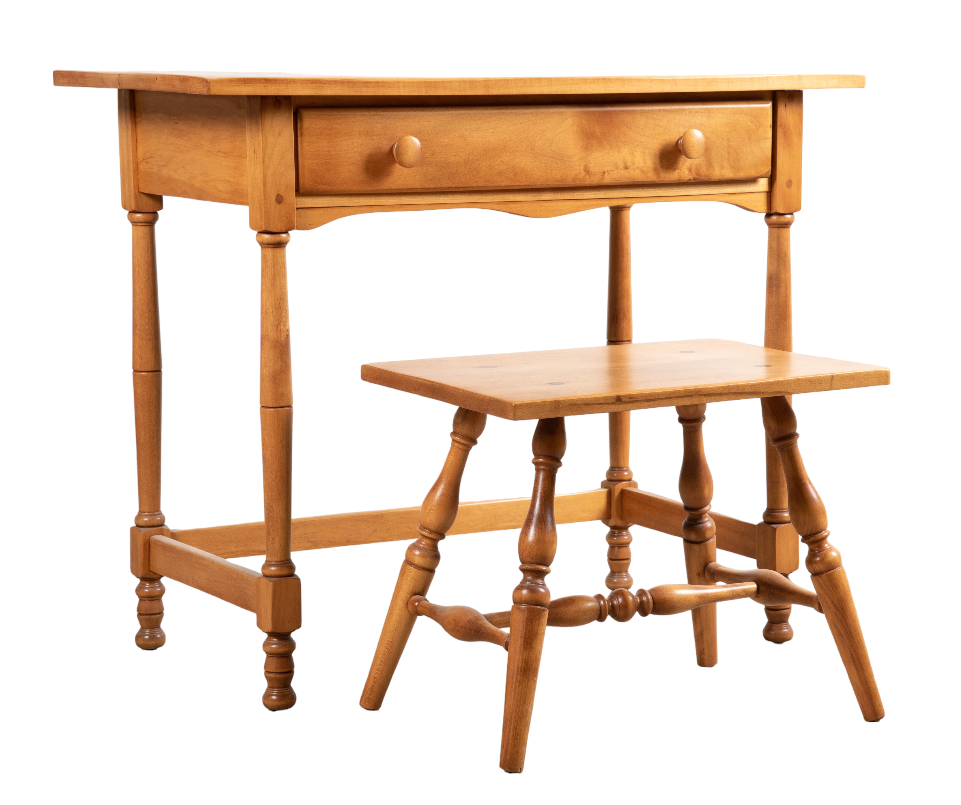 (2) pc Maple vanity w/ bench,