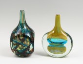 2-PC. MDINA ''FISH'' ART GLASS