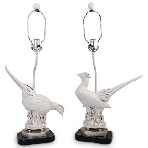 (2 PC) MID-CENTURY BLANC DE CHINE