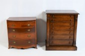 2 PC. MINIATURE BOWFRONT CHEST