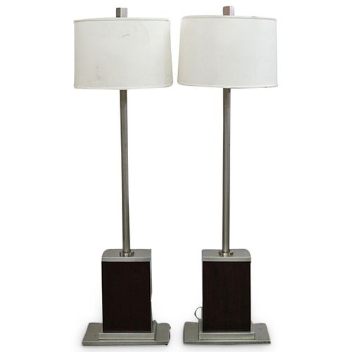 (2 PC) MODERNIST WOOD AND CHROME