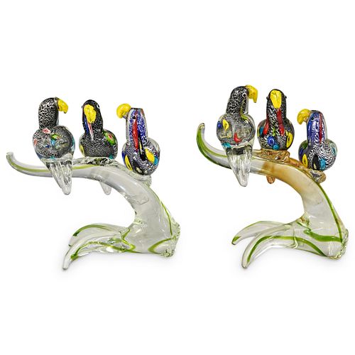 (2 PC) MURANO ART GLASS THREE