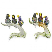 (2 PC) MURANO ART GLASS THREE