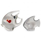 (2 PC) MURANO ART GLASS FISH S
