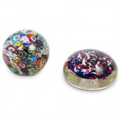 (2 PC) MURANO GLASS PAPERWEIGH
