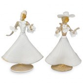 (2 PC) MURANO GLASS VENETIAN F