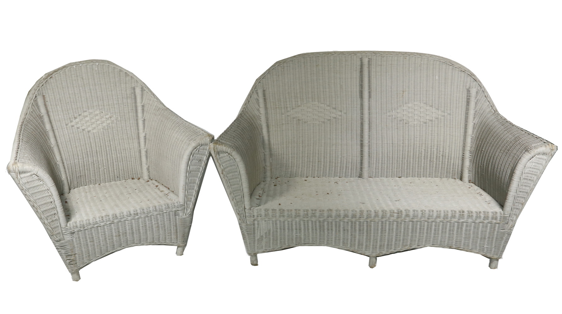 (2) PC NATURAL WICKER PATIO SUITE