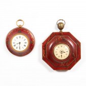 2 PC PAINTED WALL CLOCKS, HOUR