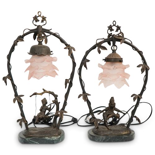 (2 PC) PAIR OF ART NOUVEAU LAMPS