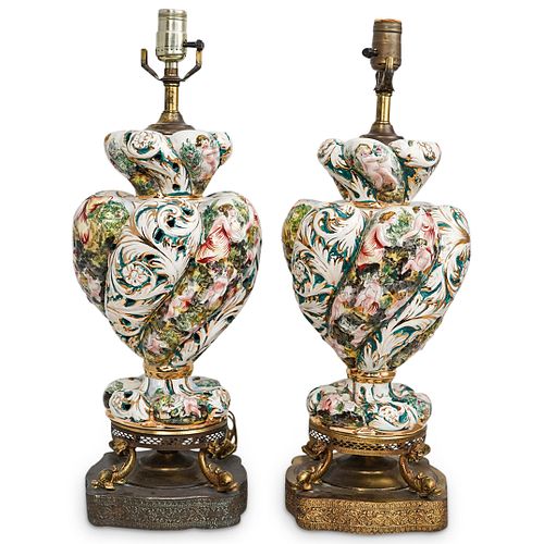 (2 PC) PAIR OF CAPODIMONTE