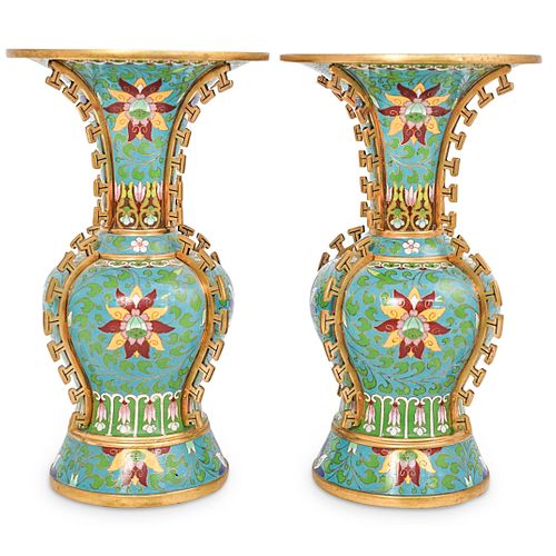 (2 PC) PAIR OF CHINESE CLOISONNE
