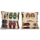 (2 PC) PAIR OF COLOMBO PRINTED