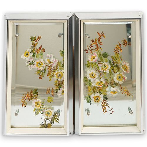 (2 PC) PAIR OF FLORAL MIRROR
