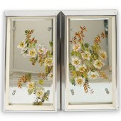 (2 PC) PAIR OF FLORAL MIRROR P