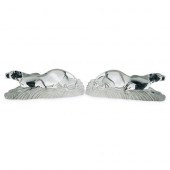 (2 PC) PAIR OF GLASS JAGUAR FI