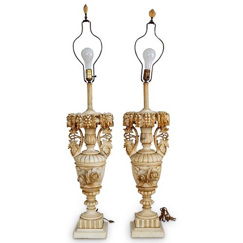 (2 PC) PAIR OF ITALIAN ALABASTER
