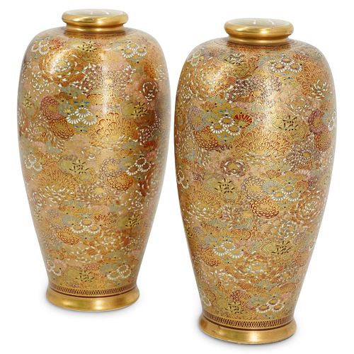 (2 PC) PAIR OF PORCELAIN SATSUMA