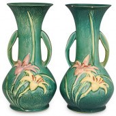 (2 PC) PAIR OF ROSEVILLE ZEPHY