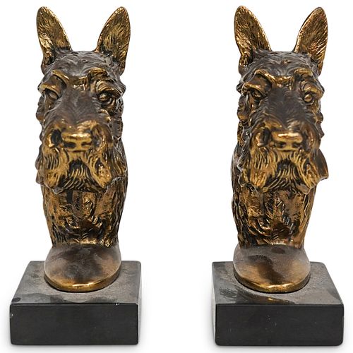 (2 PC) PAIR OF SCOTTIE TERRIER DOGS