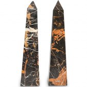 (2 PC) PAIR OF SOLID MARBLE OB