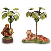 (2 PC) PATINATED METAL FIGURAL