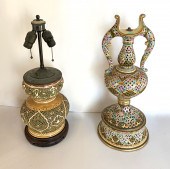 2 PC. PIERCED ZSOLNAY STYLE LA