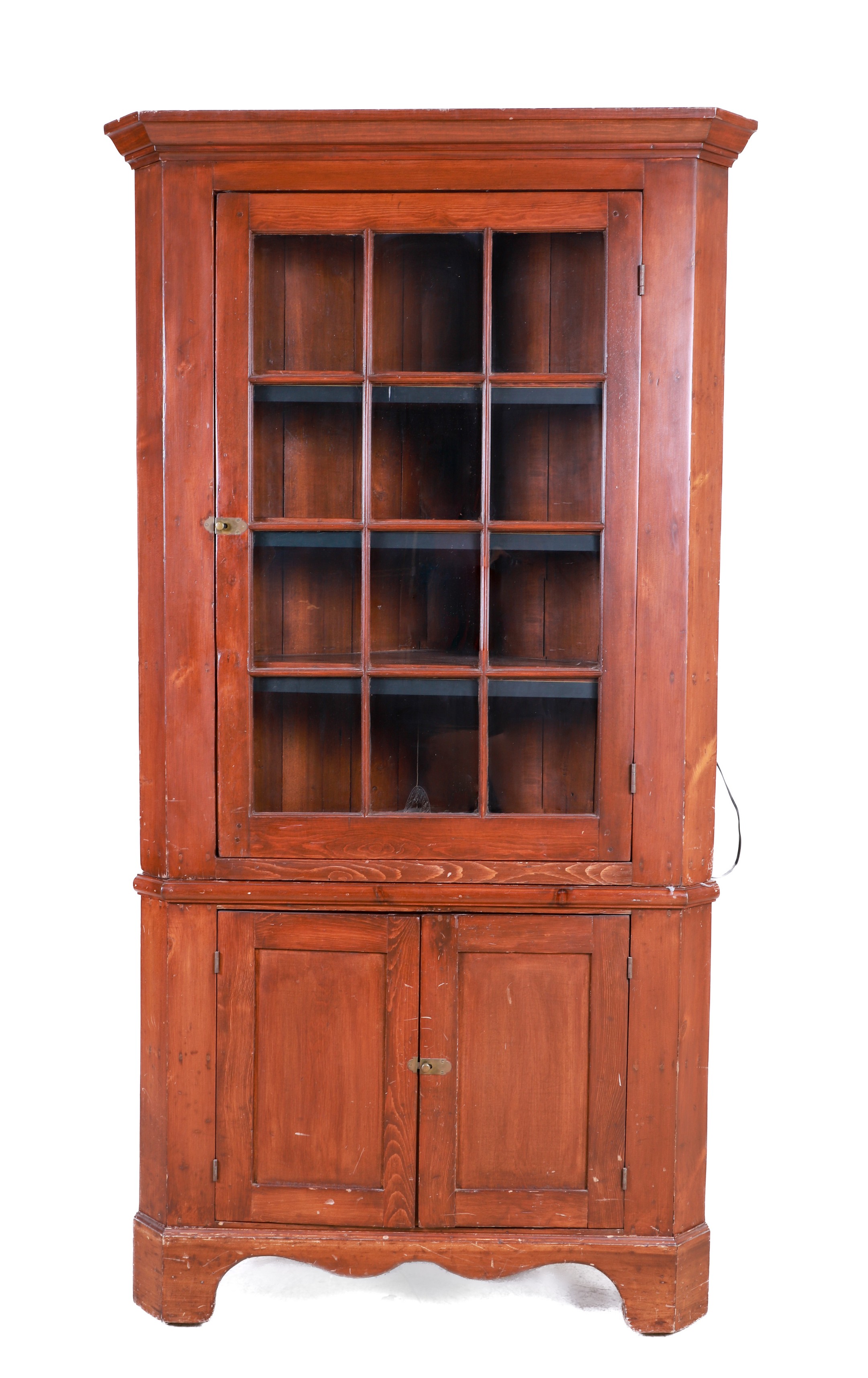 2-pc pine corner cabinet, top