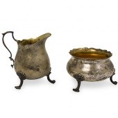 (2 PC) POOLE STERLING SUGAR AN