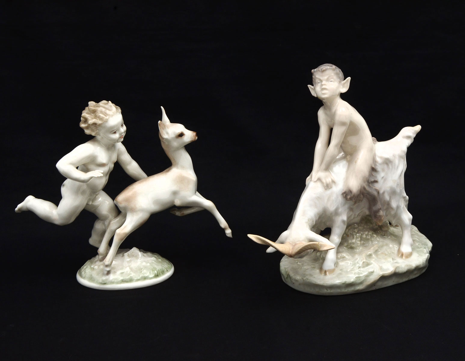 2 PC PORCELAIN FIGURINES: 1)
