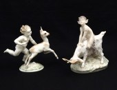 2 PC PORCELAIN FIGURINES: 1) V
