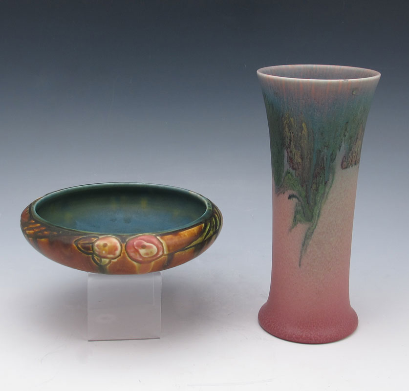 2 PC ROOKWOOD POTTERY VASE LOT: