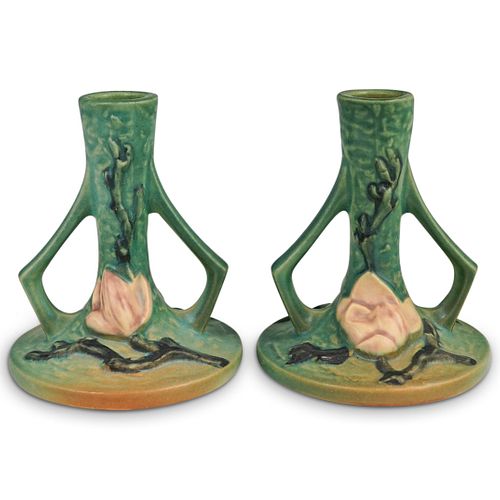 (2 PC) ROSEVILLE POTTERY MAGNOLIA