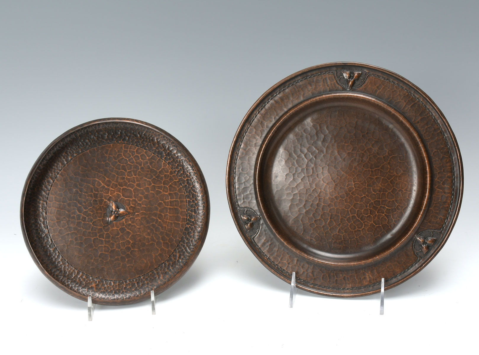 2 PC ROYCROFT TRIFOIL HAMMERED