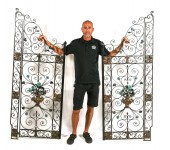 2 PC. SET OF LARGE FLORAL WROU