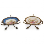 (2 PC) SEVRES PORCELAIN AND BR