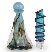 (2 PC) SIGNED ART GLASS GROUPI