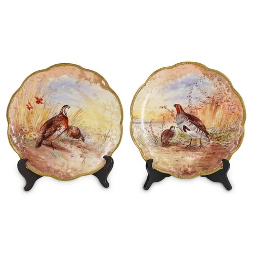 (2 PC) SIGNED HAND-PAINTED