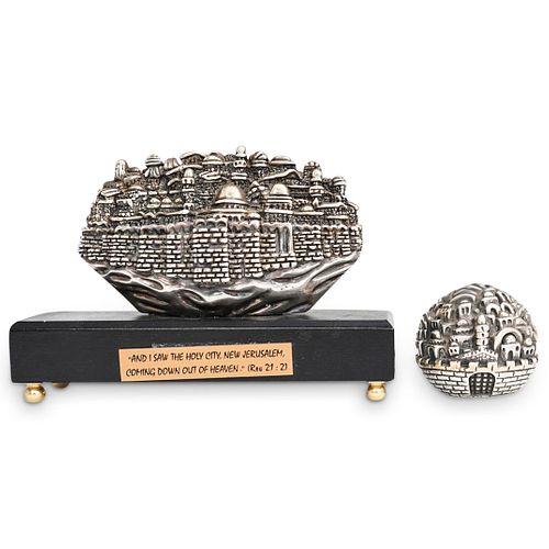 (2 PC) SILVER OVERLAID JUDAICA