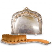 (2 PC) SILVERPLATE BUTLER CRUM
