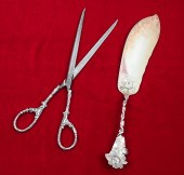 2 PC. STERLING SCISSORS AND FI