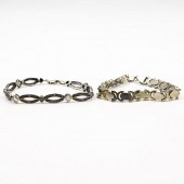 (2 PC) STERLING SILVER BRACELE