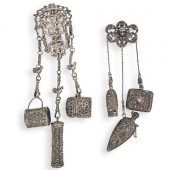 (2 PC) STERLING SILVER CHATELA