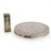 (2 PC) STERLING SILVER COMPACT