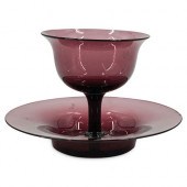 (2 PC) STEUBEN AMETHYST SHERBE