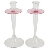 (2 PC) STEUBEN CANDLESTICKS WI