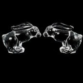 (2 PC) STEUBEN GLASS HOPPING H