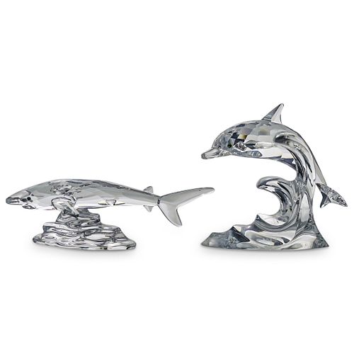 (2 PC) SWAROVSKI CRYSTAL DOLPHIN
