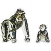 (2 PC) SWAROVSKI CRYSTAL GORIL