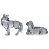 (2 PC) SWAROVSKI CRYSTAL WOLF