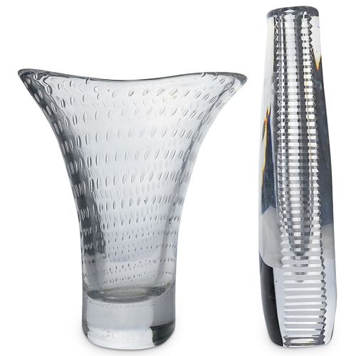 (2 PC) SWEDISH SIGNED CRYSTAL